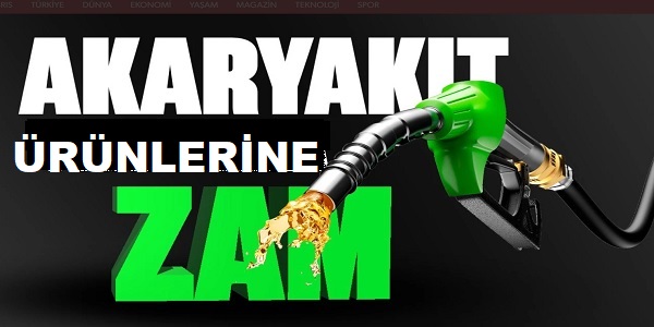 Akaryakt rnlerinde Fiyat Art