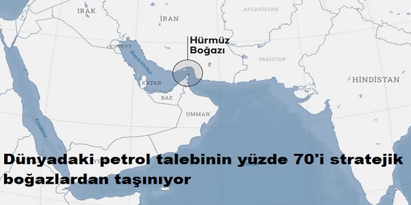 Dünyadaki petrol talebinin yüzde 70΄i stratejik boğazlardan taşınıyor