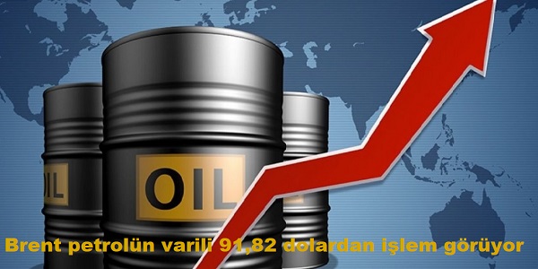 Brent petrol�n varili 91,82 dolardan i�lem g�r�yor